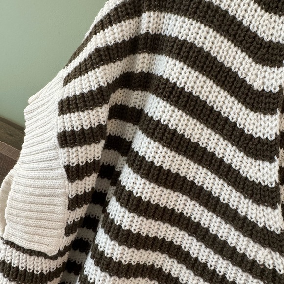 The Loft - women’s, striped sweater, forest green/white, size small - Picture 3 of 5